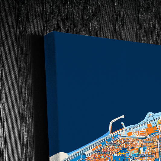 Trabzon Turkey Colorful City Map Canvas Print Detail