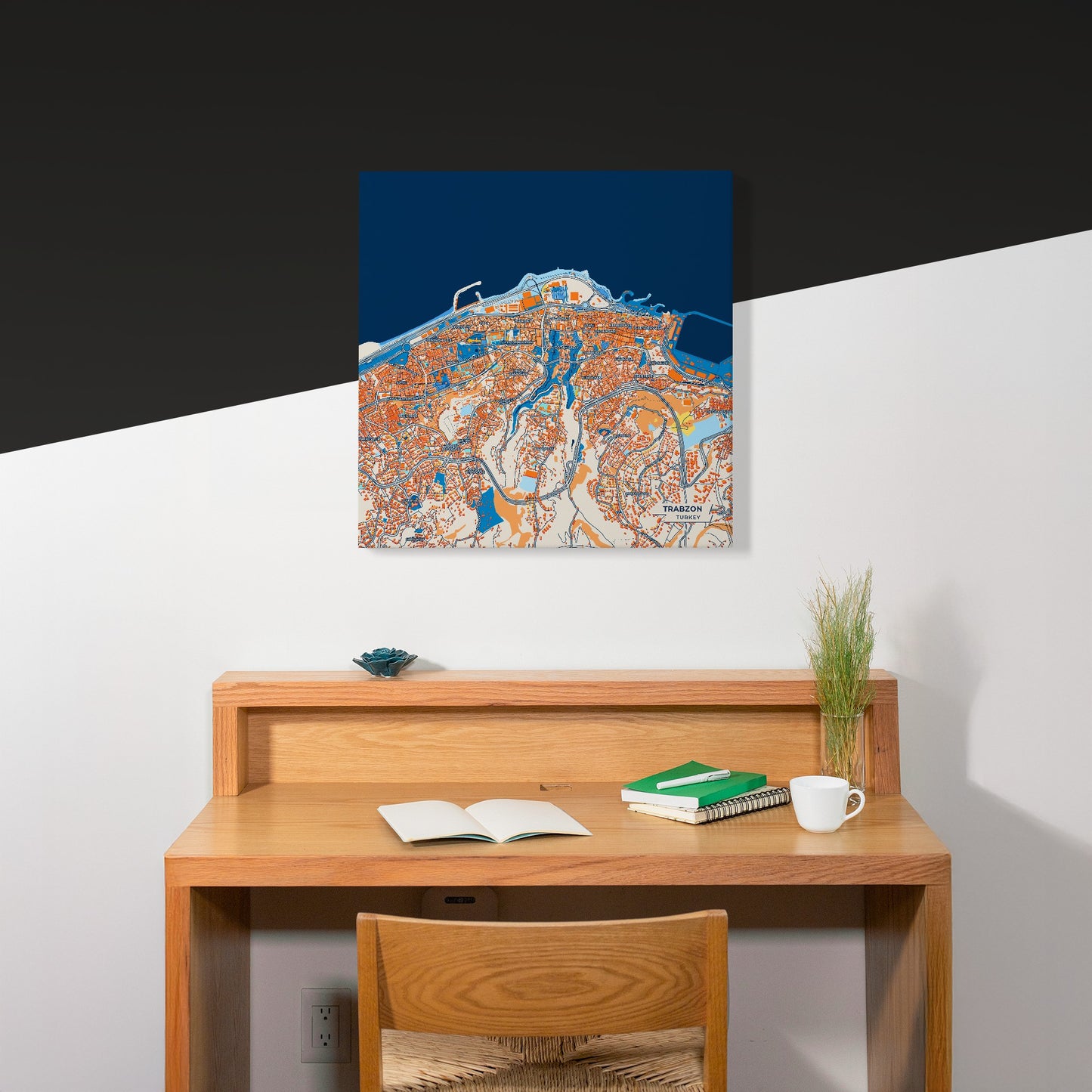 Trabzon Turkey Colorful City Map Canvas Print Scene