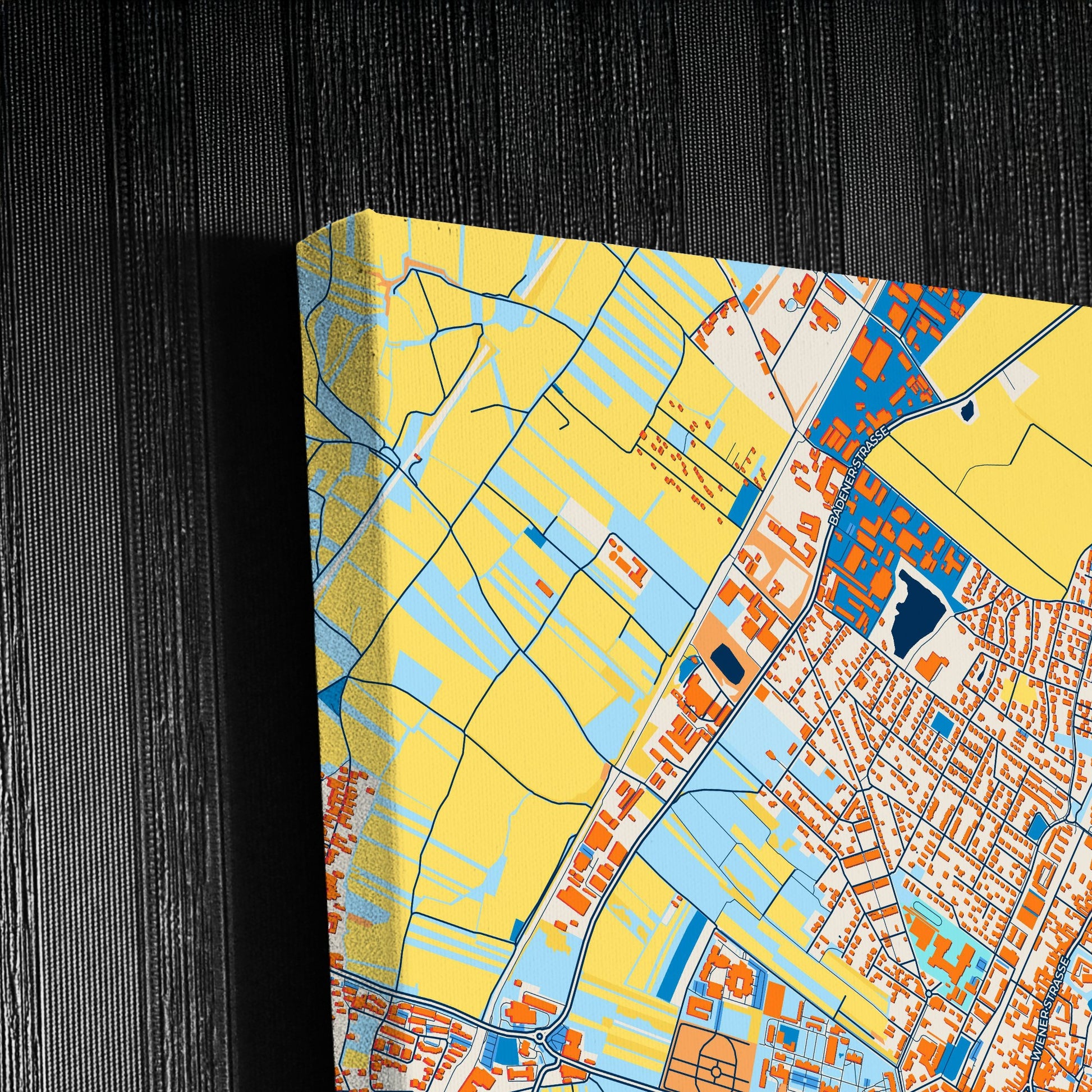 Traiskirchen Austria Colorful City Map Canvas Print Detail