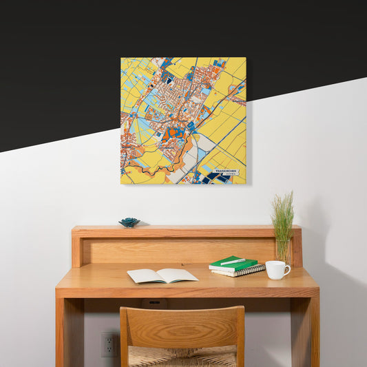 Traiskirchen Austria Colorful City Map Canvas Print Scene