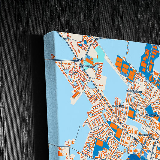 Tralee Ireland Colorful City Map Canvas Print Detail
