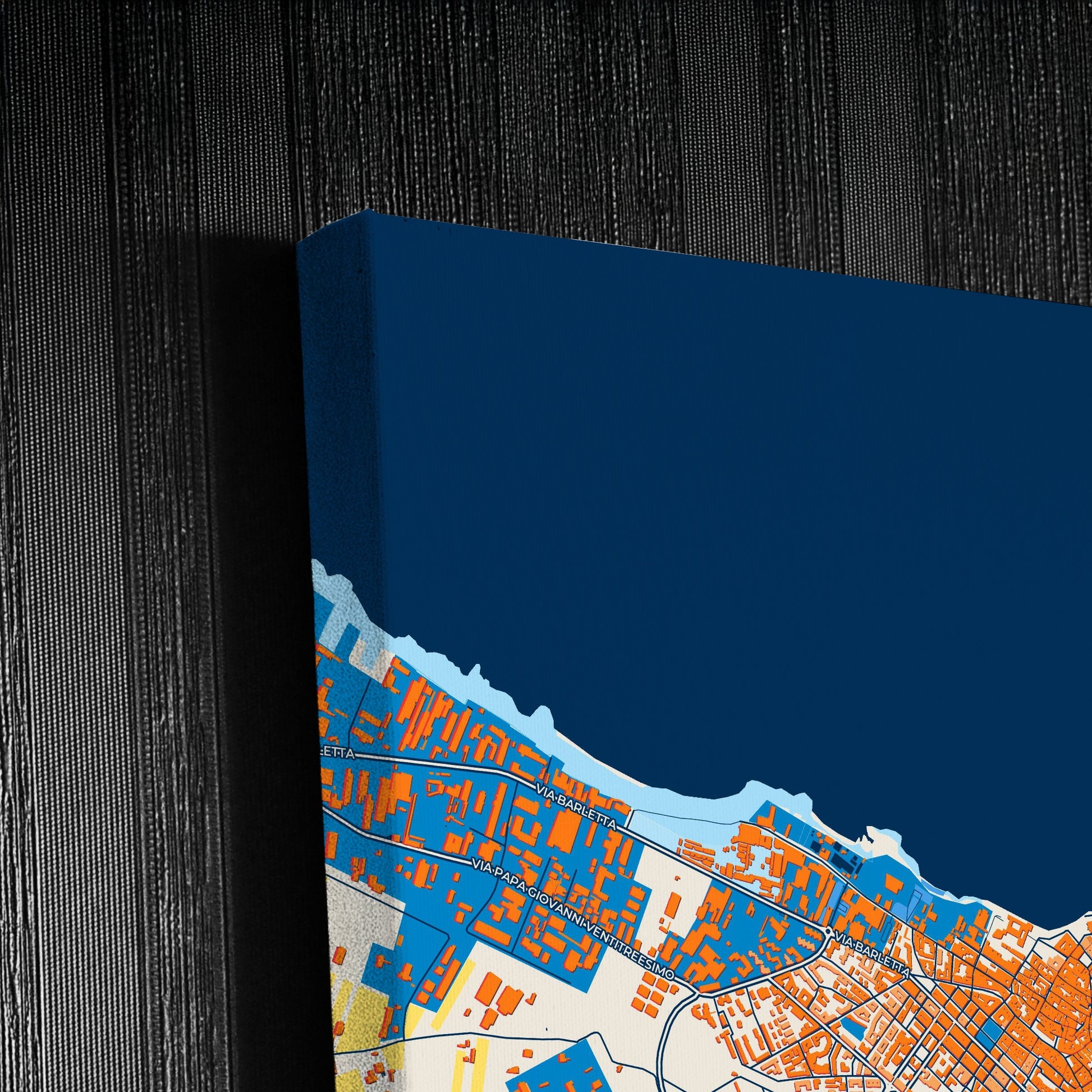 Trani Italy Colorful City Map Canvas Print Detail