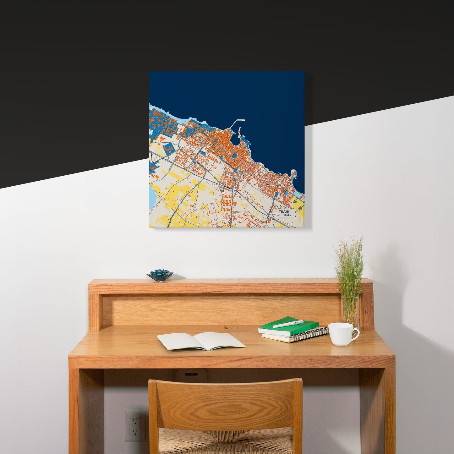 Trani Italy Colorful City Map Canvas Print Scene