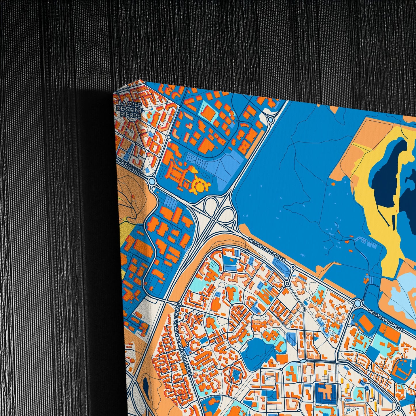 Trappes France Colorful City Map Canvas Print Detail