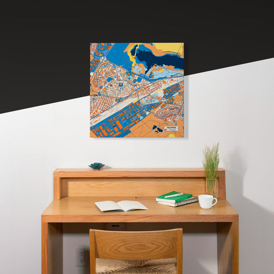 Trappes France Colorful City Map Canvas Print Scene