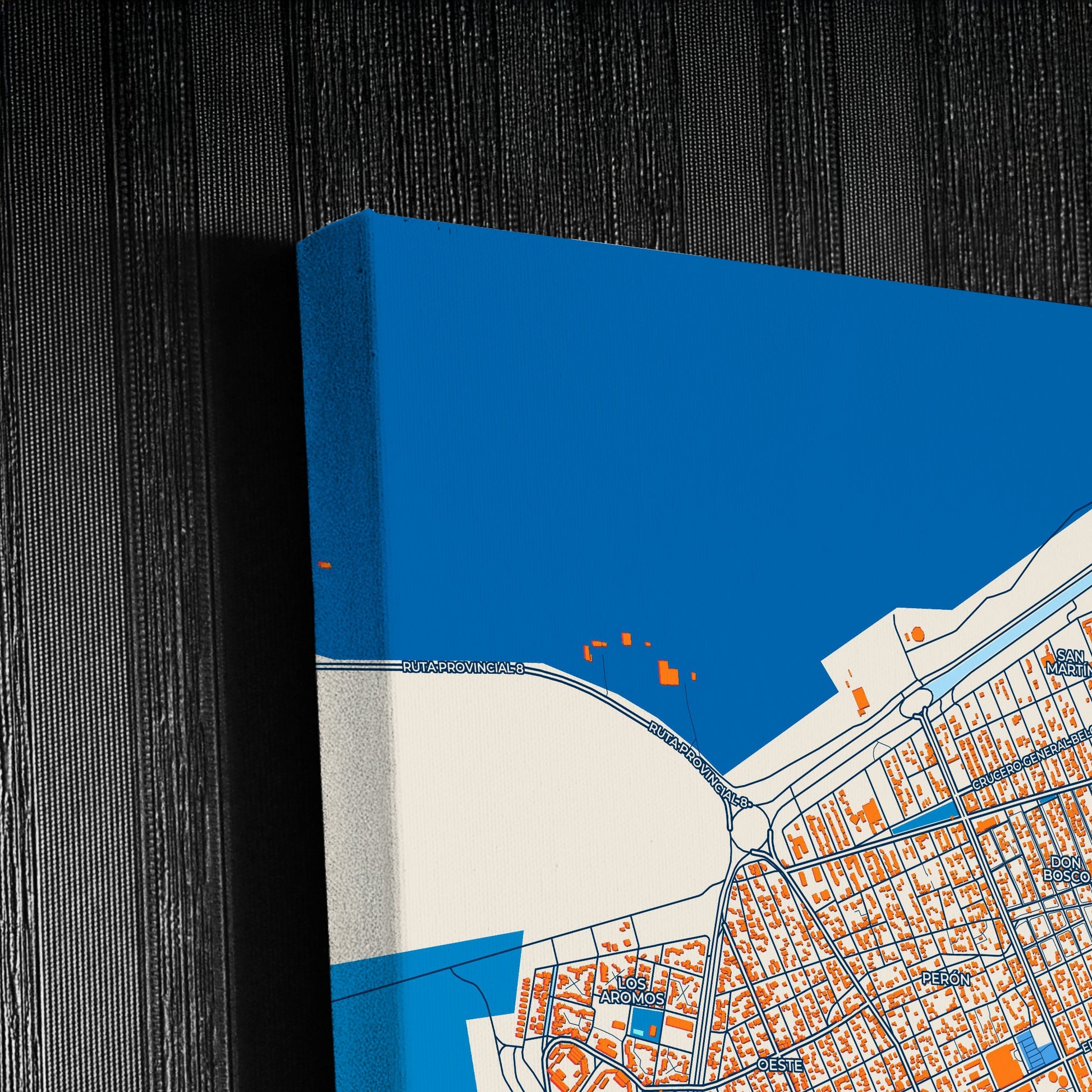 Trelew Argentina Colorful City Map Canvas Print Detail