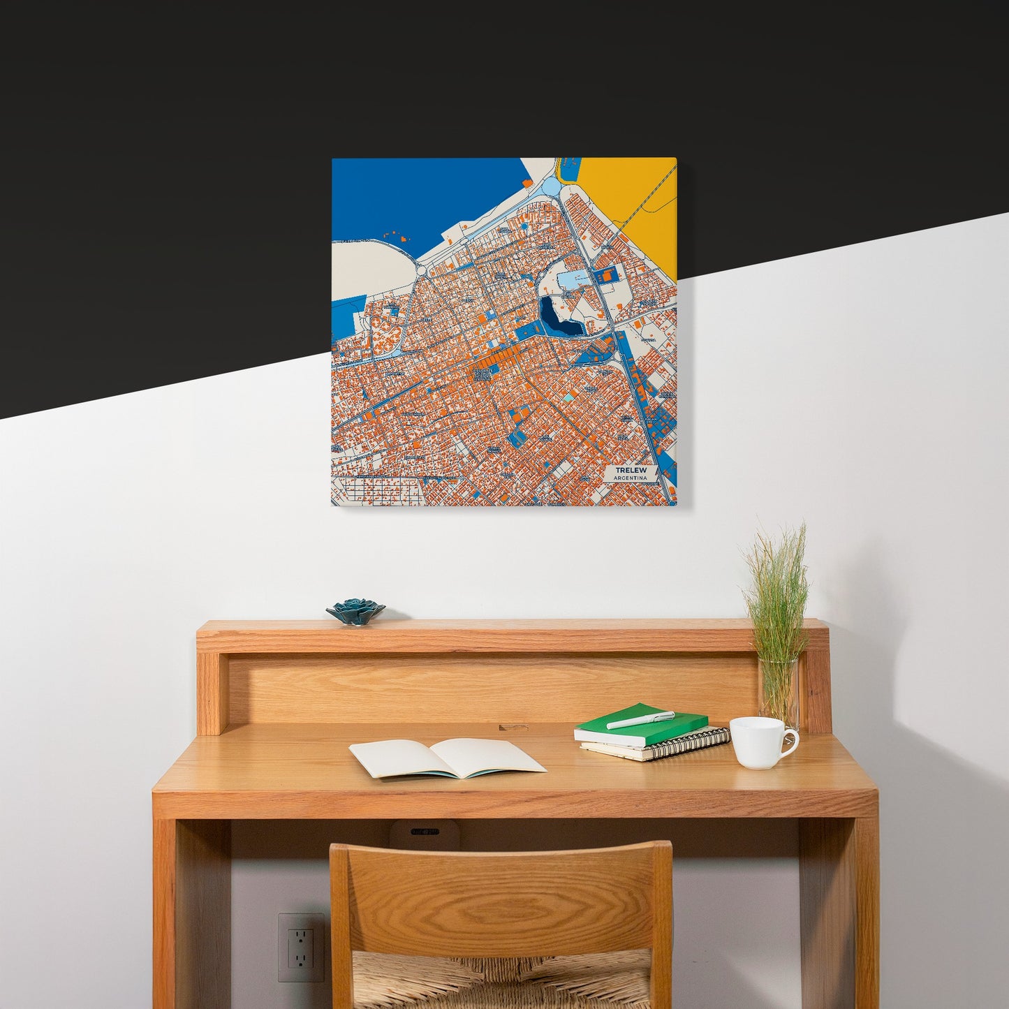 Trelew Argentina Colorful City Map Canvas Print Scene