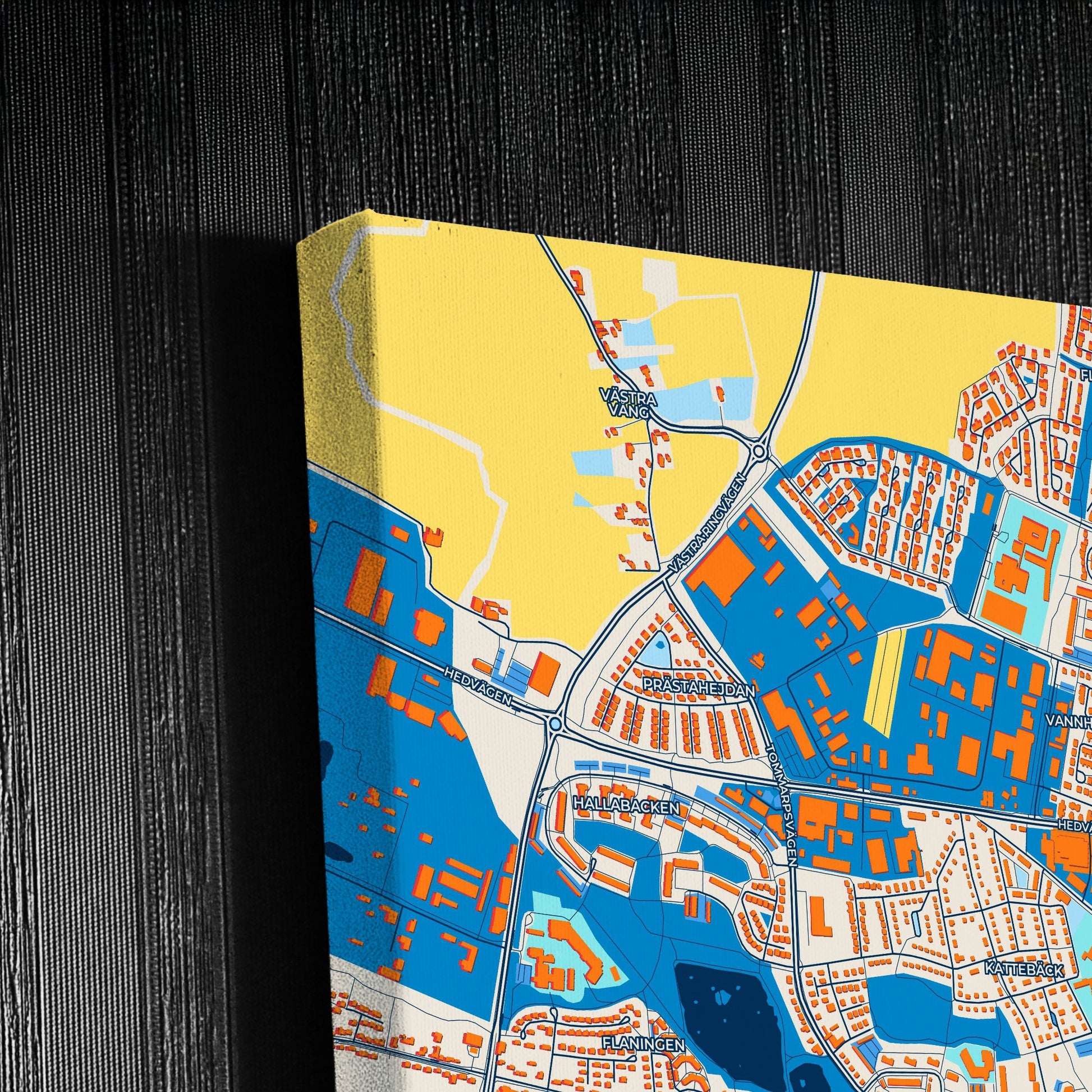 Trelleborg Sweden Colorful City Map Canvas Print Detail