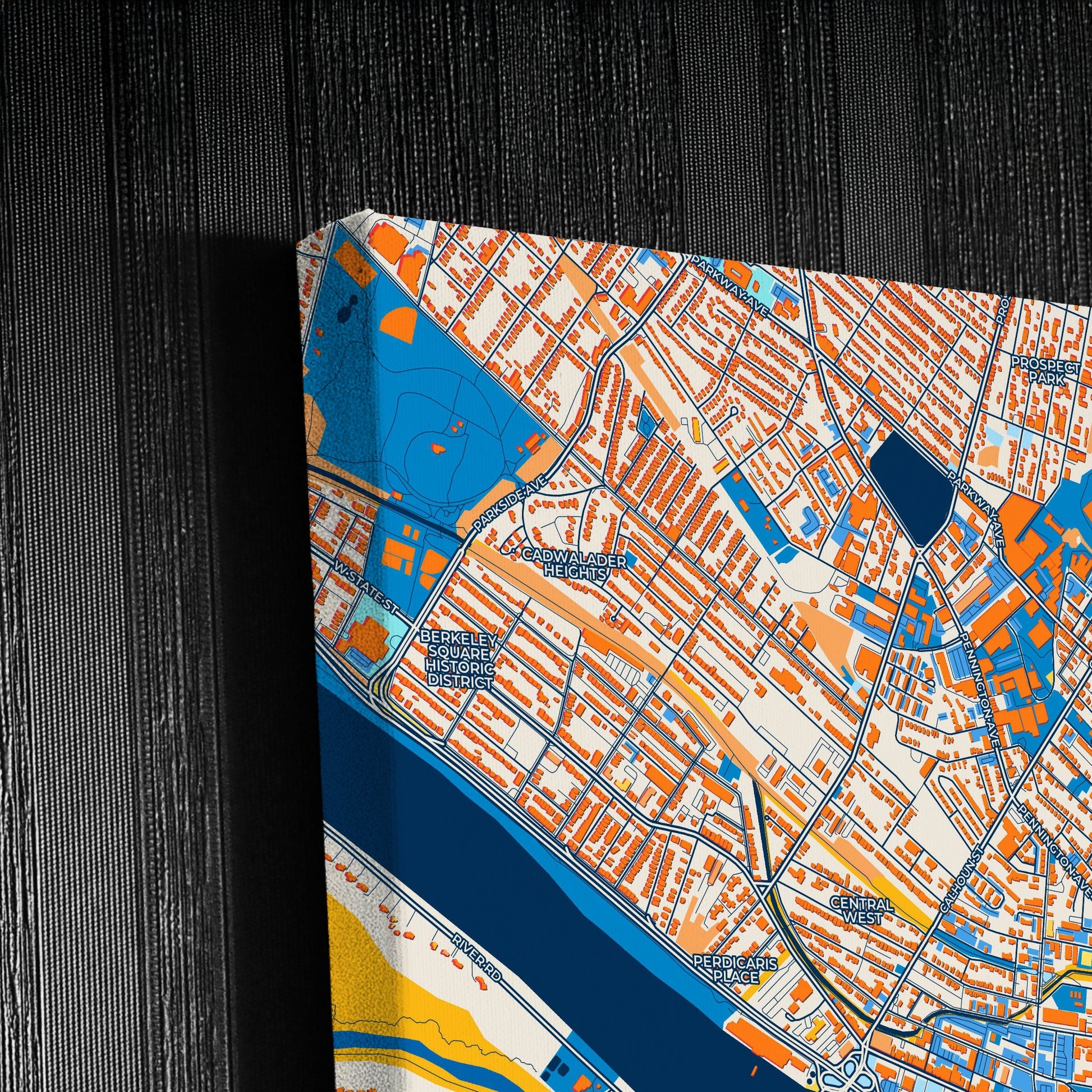 Trenton New Jersey Colorful City Map Canvas Print Detail