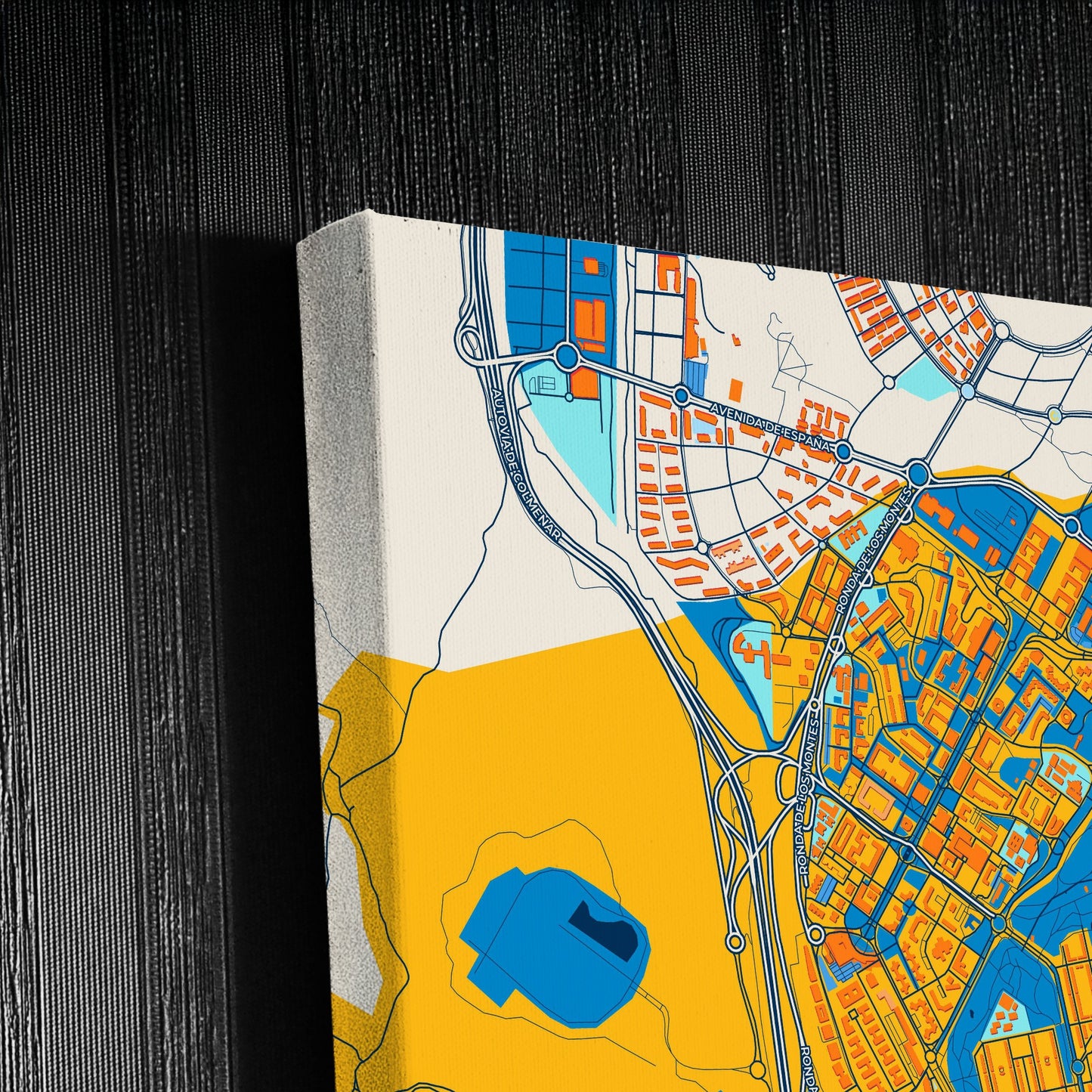 Tres Cantos Spain Colorful City Map Canvas Print Detail