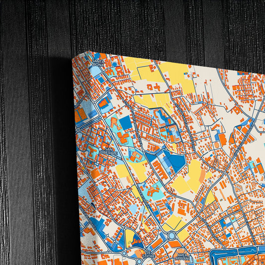 Treviso Italy Colorful City Map Canvas Print Detail