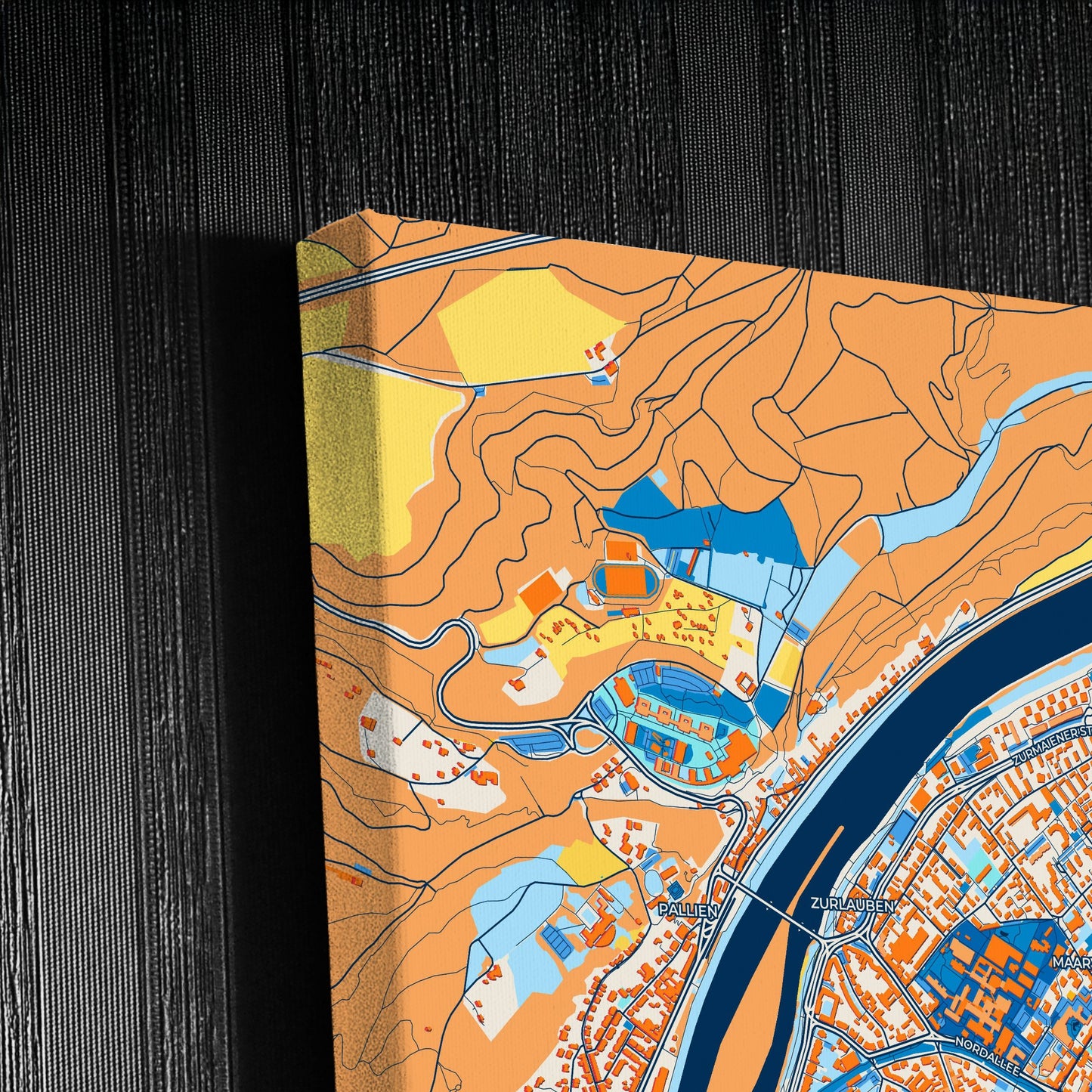 Trier Germany Colorful City Map Canvas Print Detail