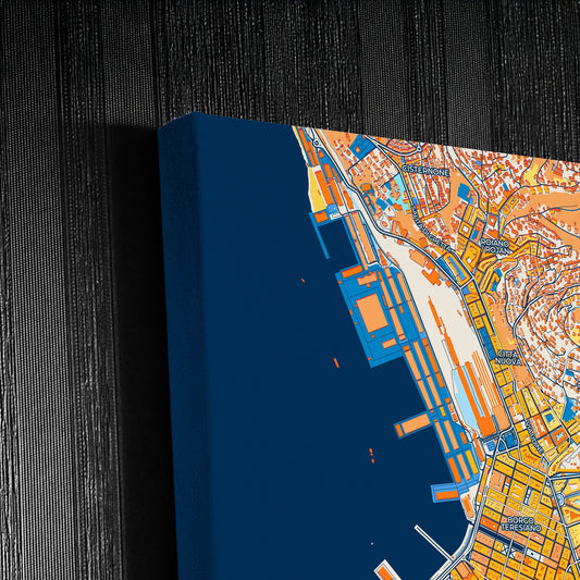 Trieste  Italy Colorful City Map Canvas Print Detail
