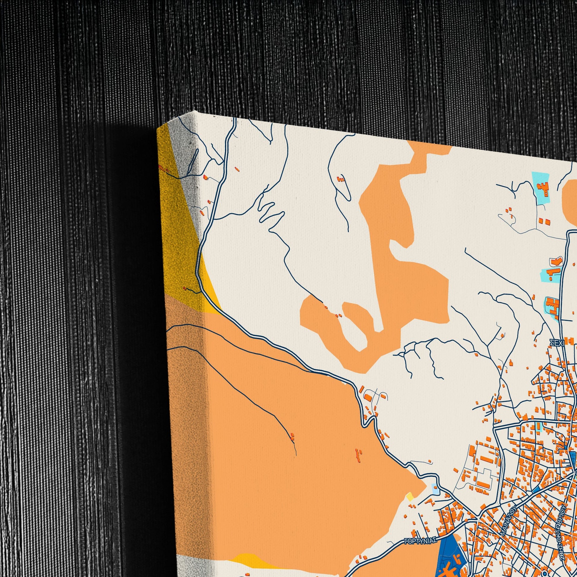 Τριπολις Greece Colorful City Map Canvas Print Detail