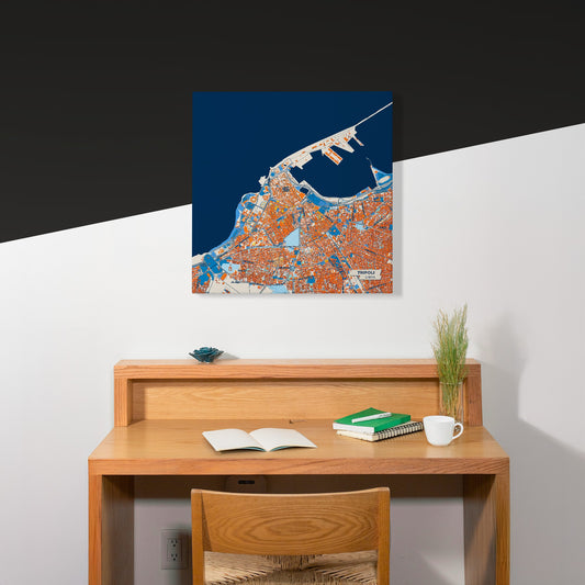 Tripoli Libya Colorful City Map Canvas Print Scene