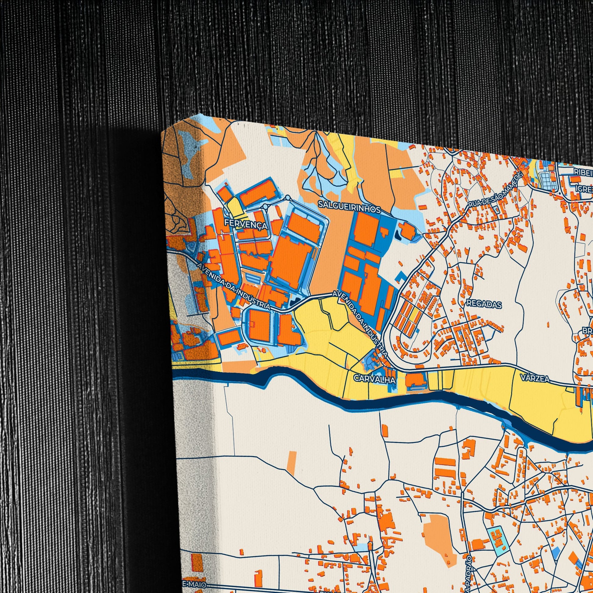 Trofa Portugal Colorful City Map Canvas Print Detail
