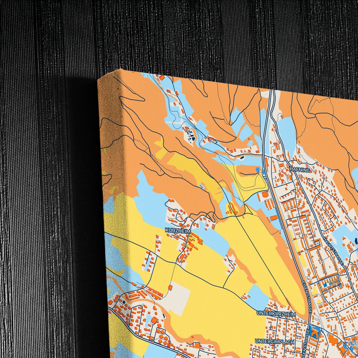 Trofaiach Austria Colorful City Map Canvas Print Detail