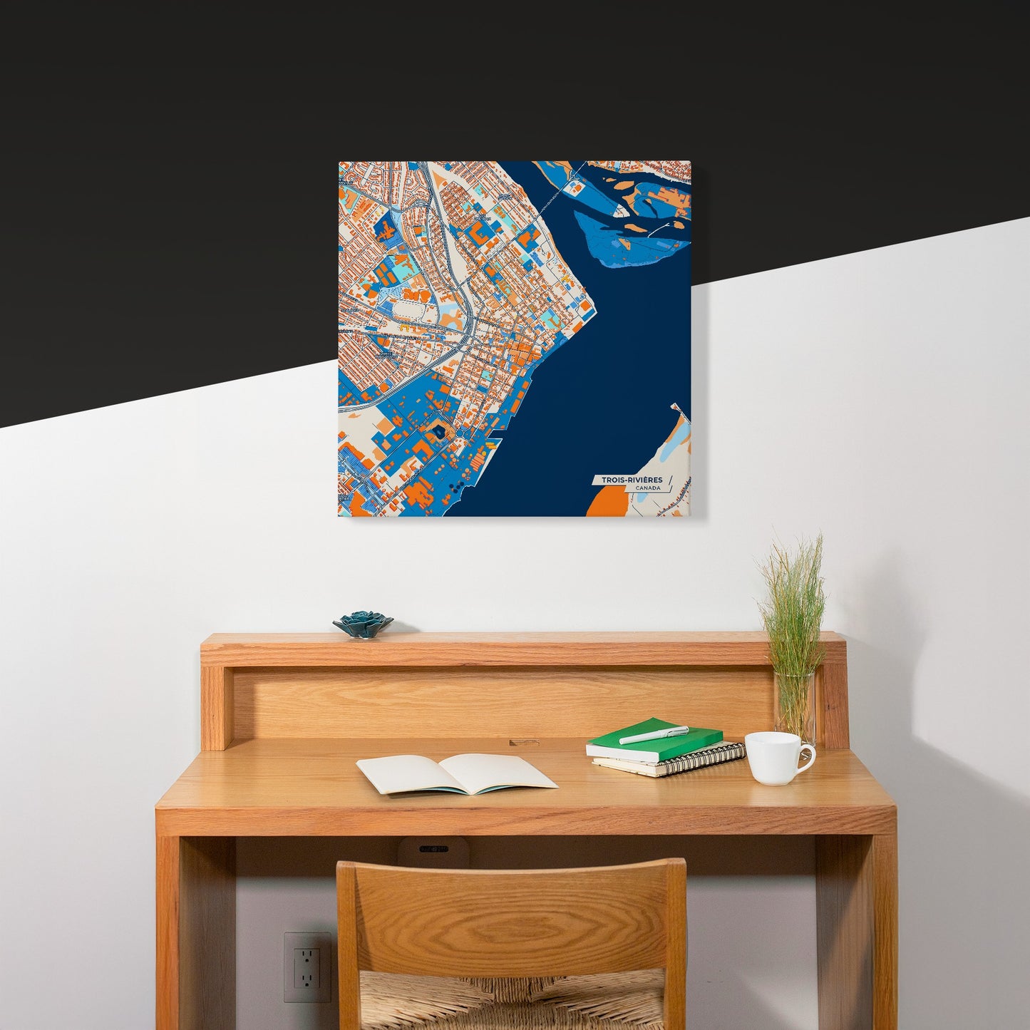 Trois-Rivières Canada Colorful City Map Canvas Print Scene
