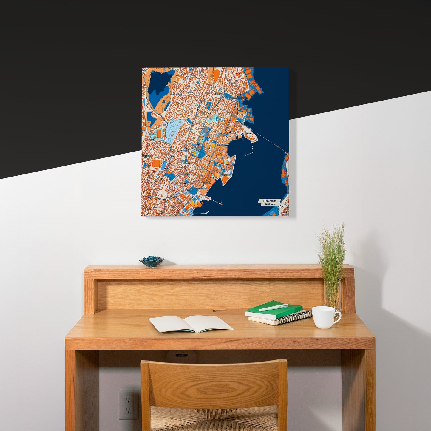 Tromsø Norway Colorful City Map Canvas Print Scene