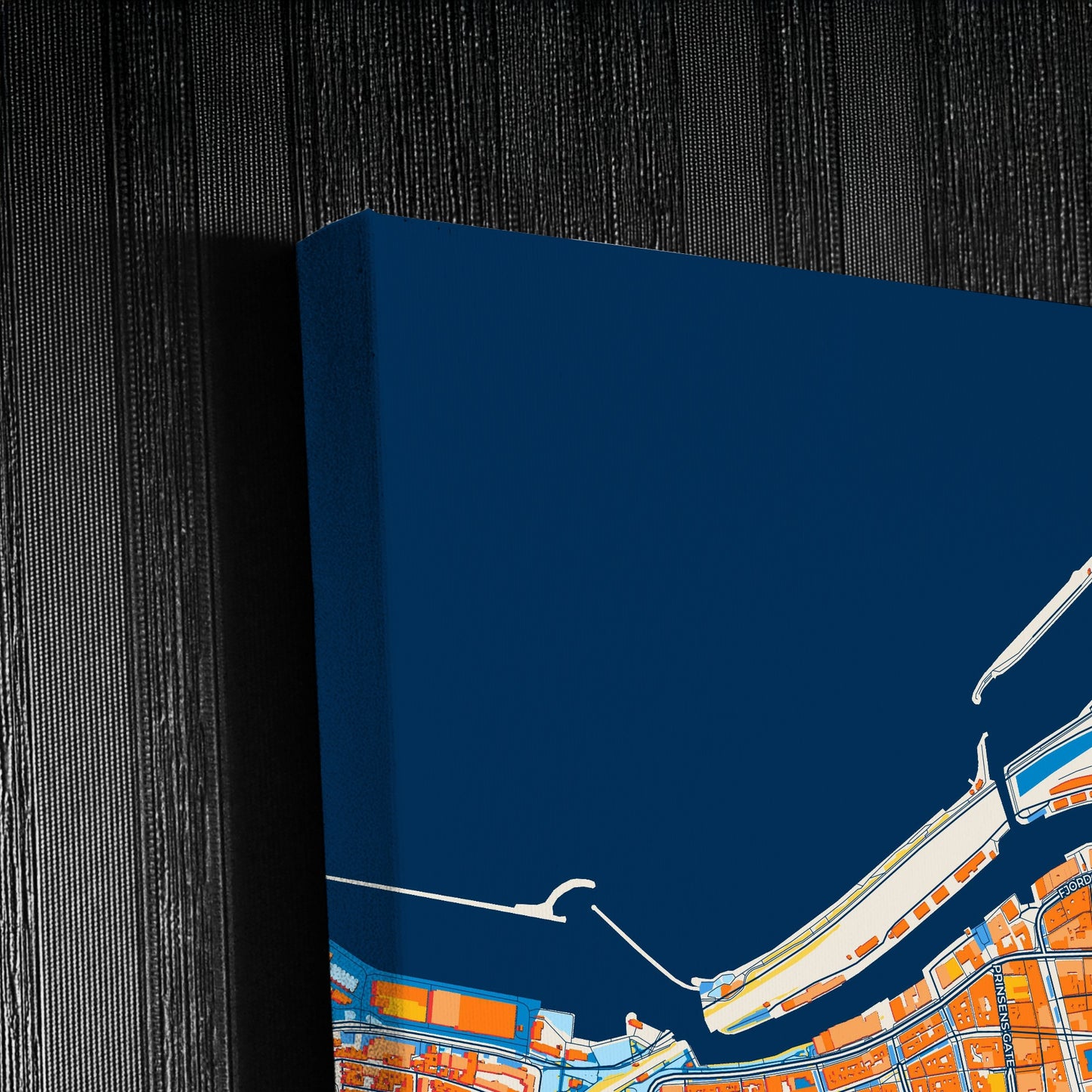 Trondheim Norway Colorful City Map Canvas Print Detail