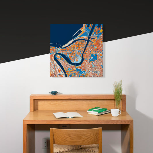 Trondheim Norway Colorful City Map Canvas Print Scene