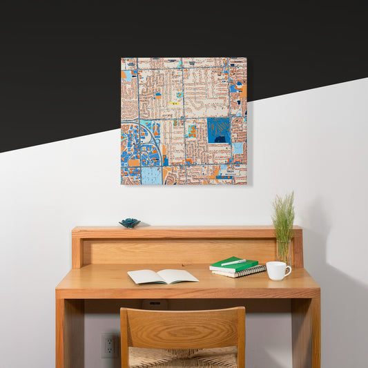 Troy Michigan Colorful City Map Canvas Print Scene