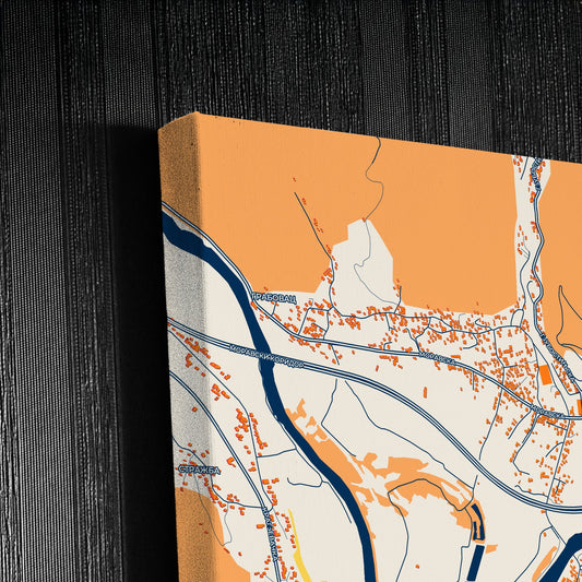 Трстеник Serbia Colorful City Map Canvas Print Detail