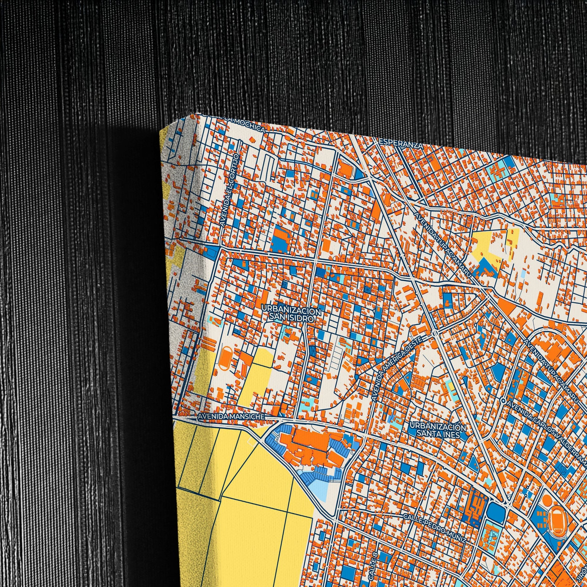 Trujillo Peru Colorful City Map Canvas Print Detail