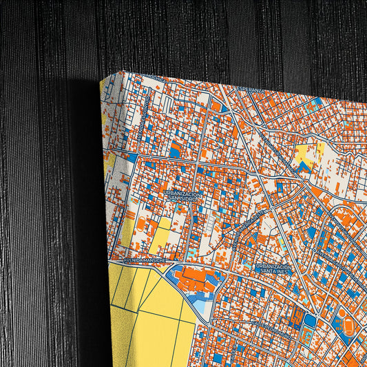Trujillo Peru Colorful City Map Canvas Print Detail
