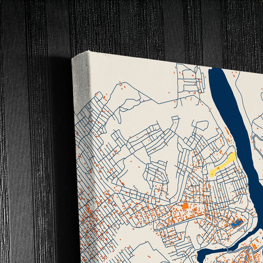 Tshikapa Dr Congo Colorful City Map Canvas Print Detail