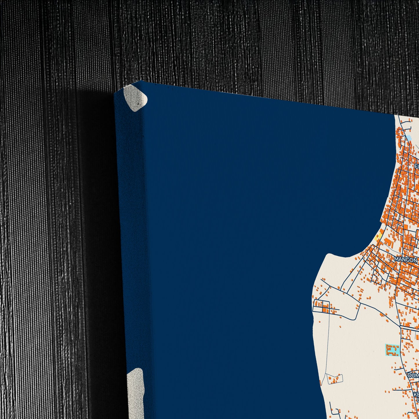 Tual Indonesia Colorful City Map Canvas Print Detail