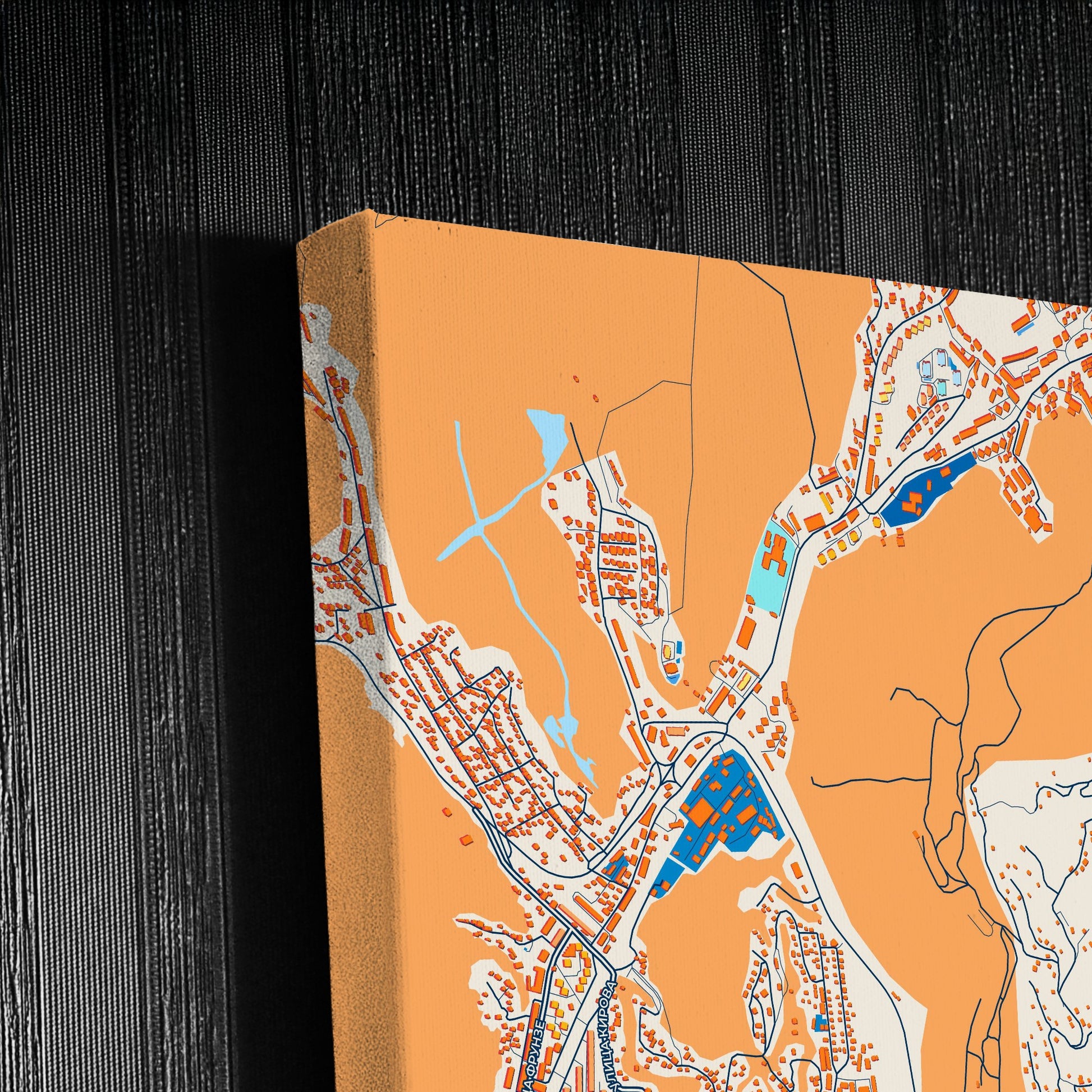 Tuapse Russia Colorful City Map Canvas Print Detail