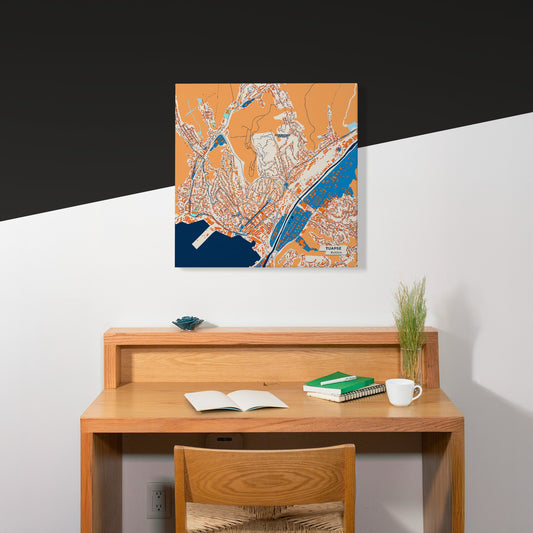 Tuapse Russia Colorful City Map Canvas Print Scene