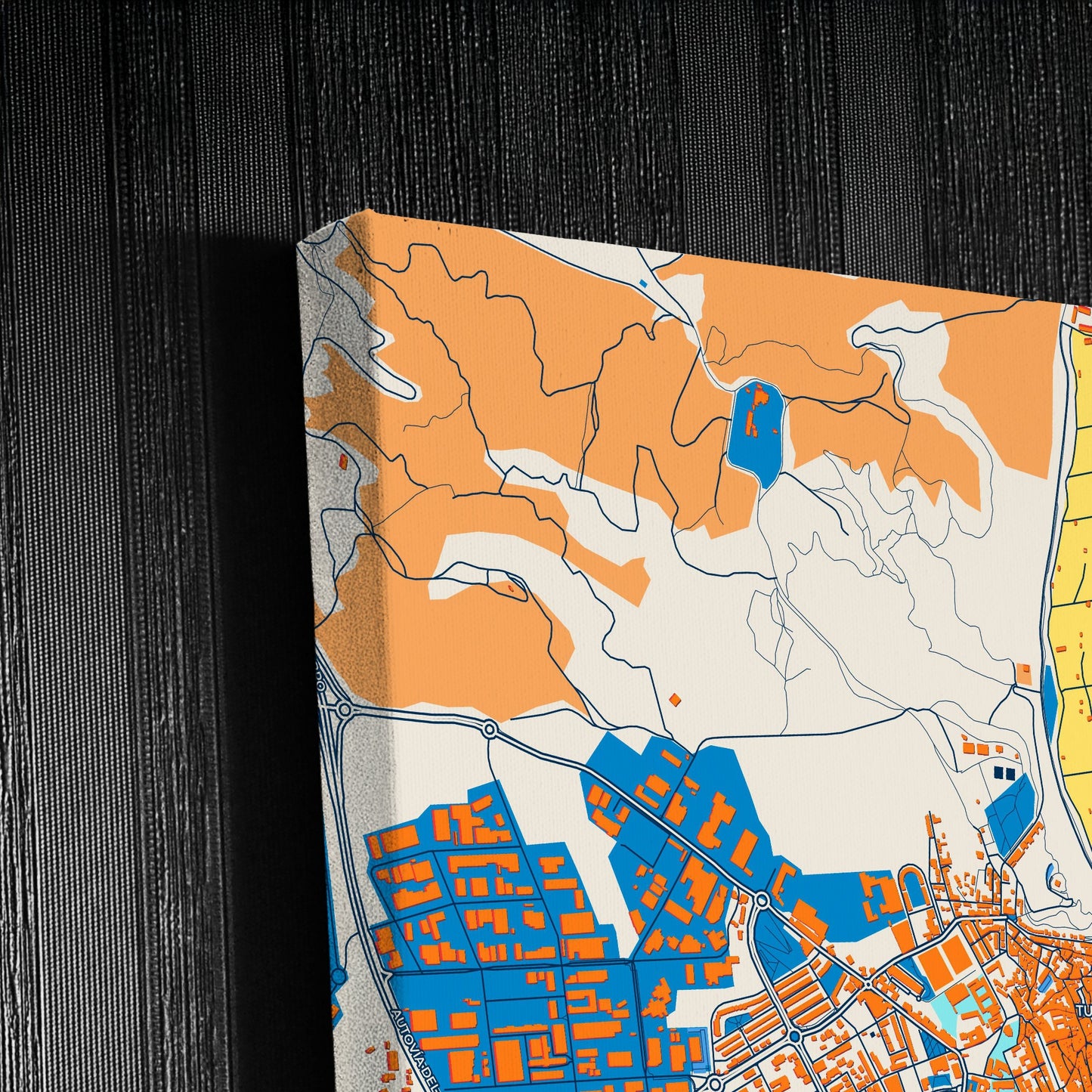 Tudela Spain Colorful City Map Canvas Print Detail