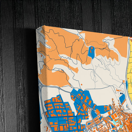 Tudela Spain Colorful City Map Canvas Print Detail