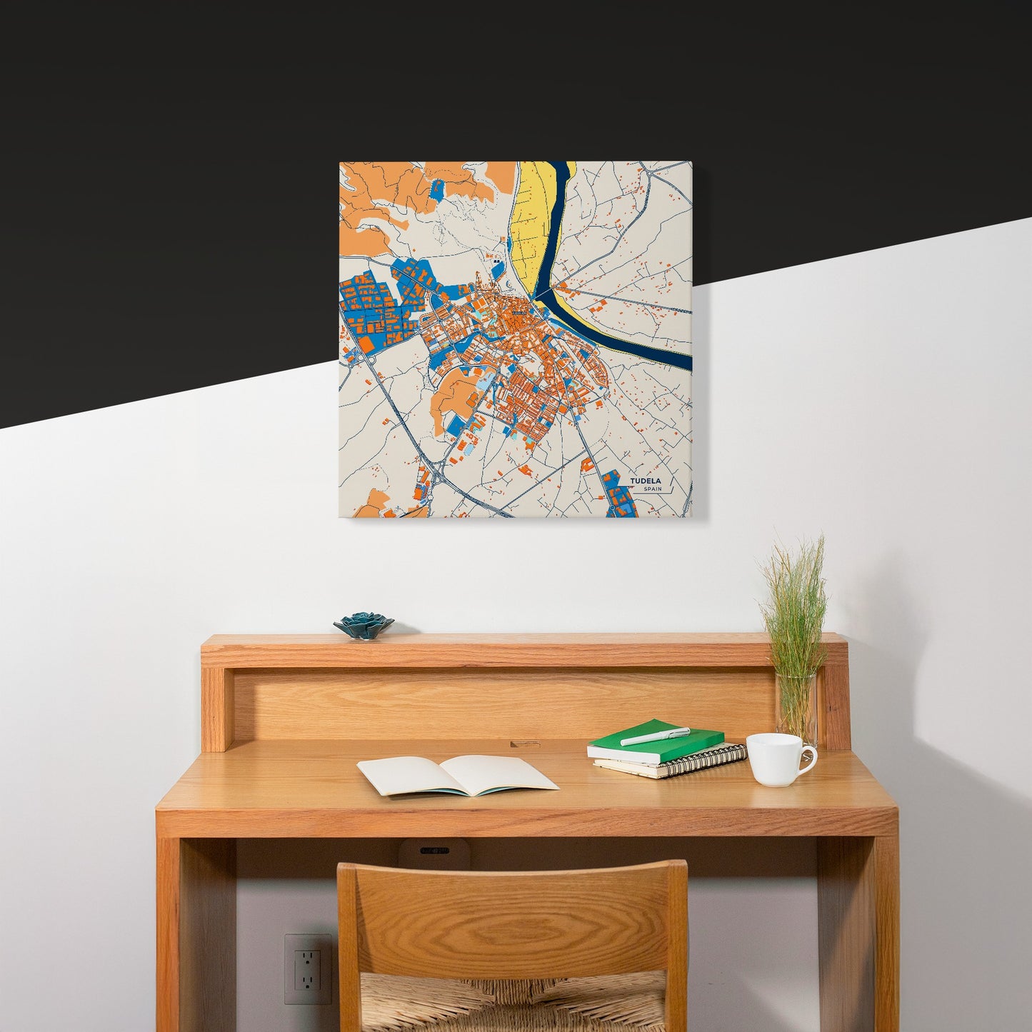 Tudela Spain Colorful City Map Canvas Print Scene