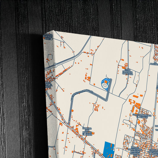 Tulancingo Mexico Colorful City Map Canvas Print Detail