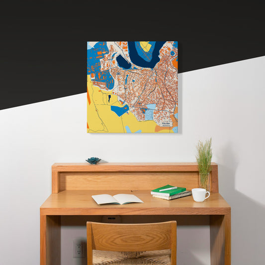 Tulcea Romania Colorful City Map Canvas Print Scene