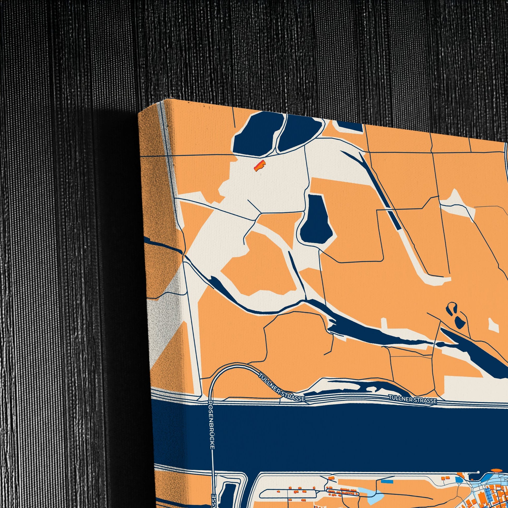 Tulln Austria Colorful City Map Canvas Print Detail