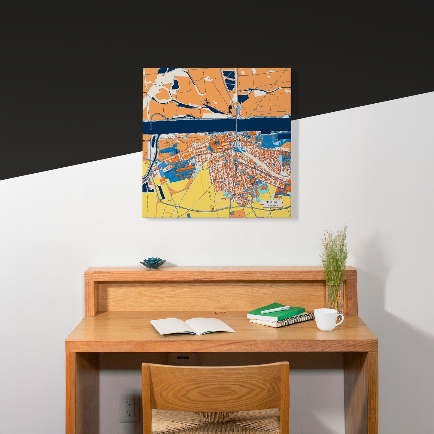 Tulln Austria Colorful City Map Canvas Print Scene