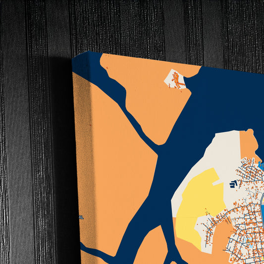 Tumaco Colombia Colorful City Map Canvas Print Detail