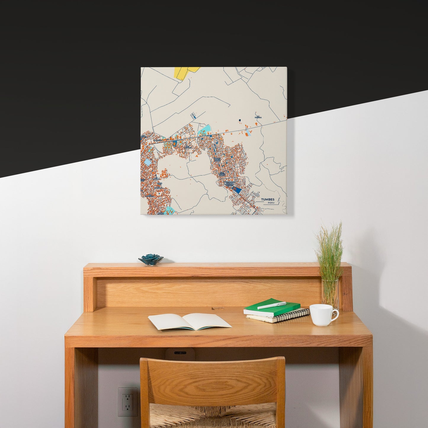 Tumbes Peru Colorful City Map Canvas Print Scene