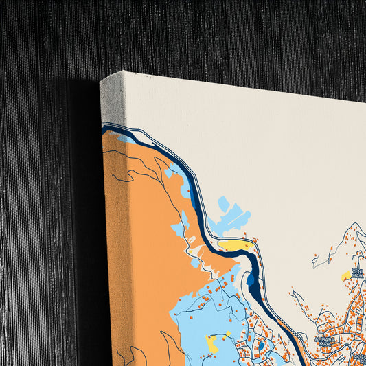 Tunceli̇ Turkey Colorful City Map Canvas Print Detail