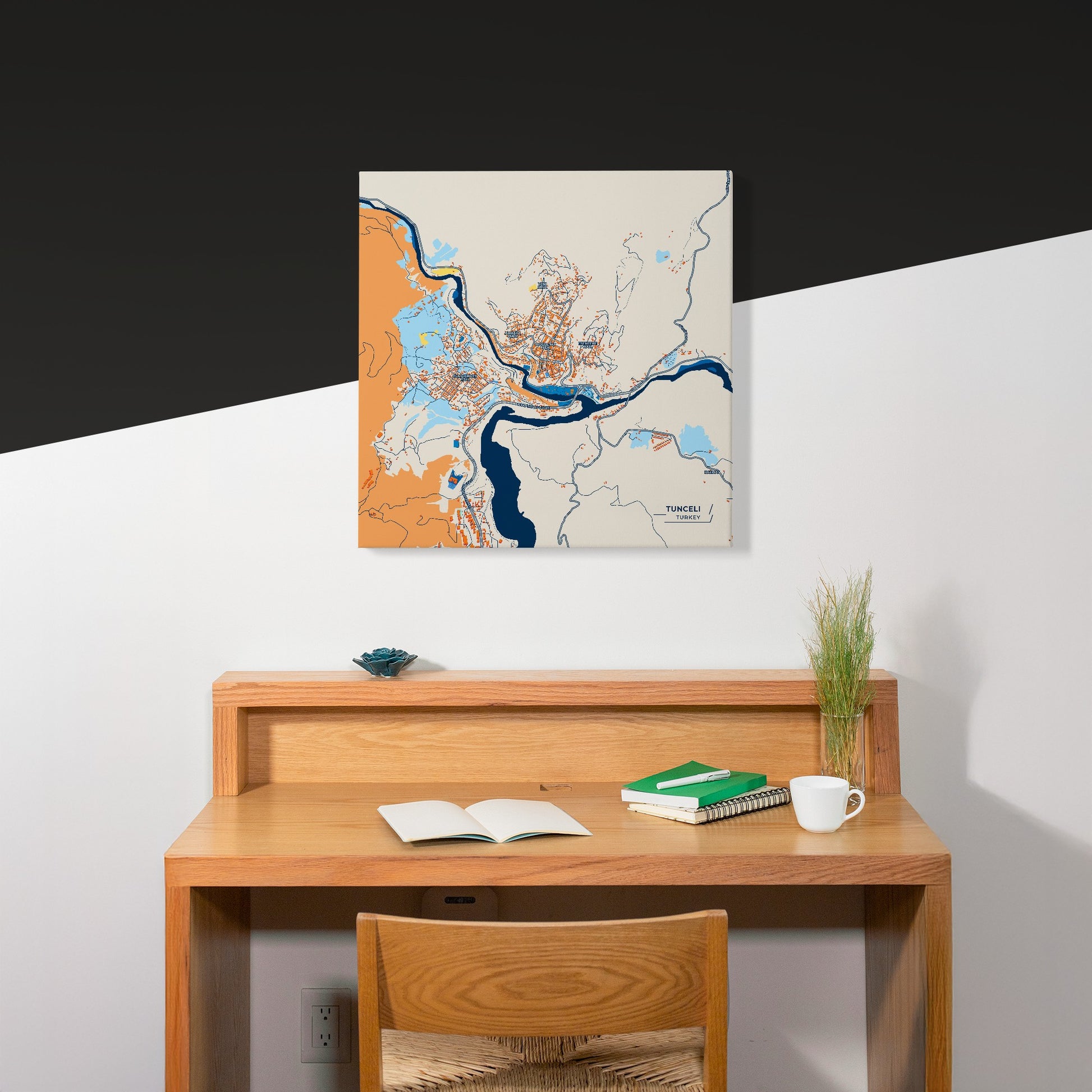 Tunceli̇ Turkey Colorful City Map Canvas Print Scene