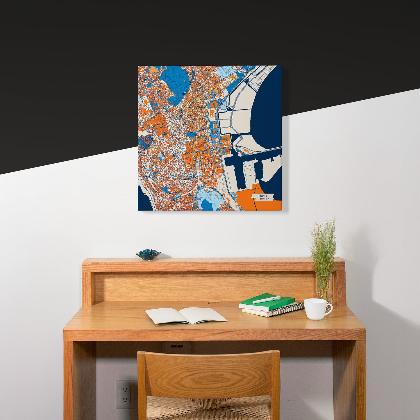 Tunis Tunisia Colorful City Map Canvas Print Scene