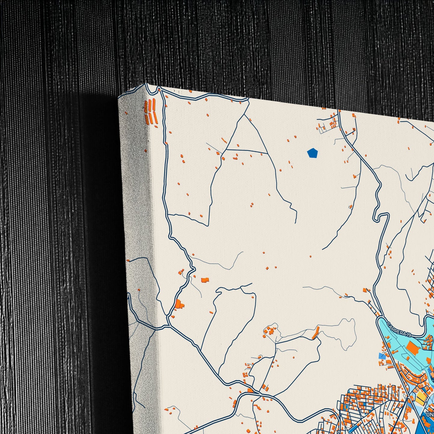 Tunja Colombia Colorful City Map Canvas Print Detail