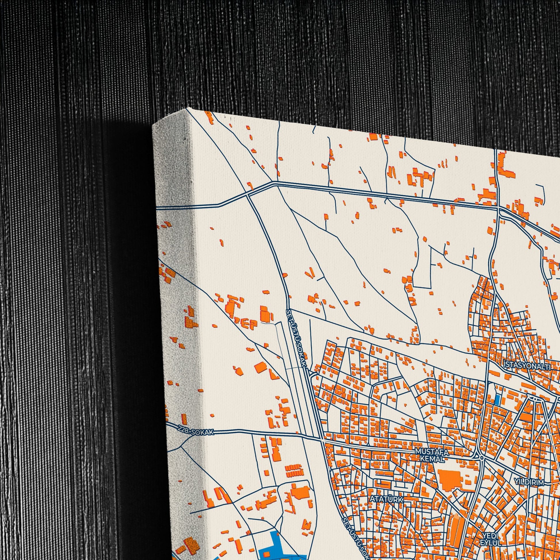 Turgutlu Turkey Colorful City Map Canvas Print Detail