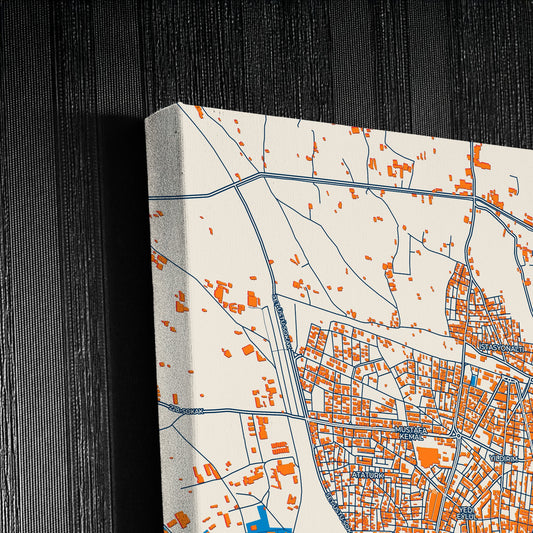 Turgutlu Turkey Colorful City Map Canvas Print Detail