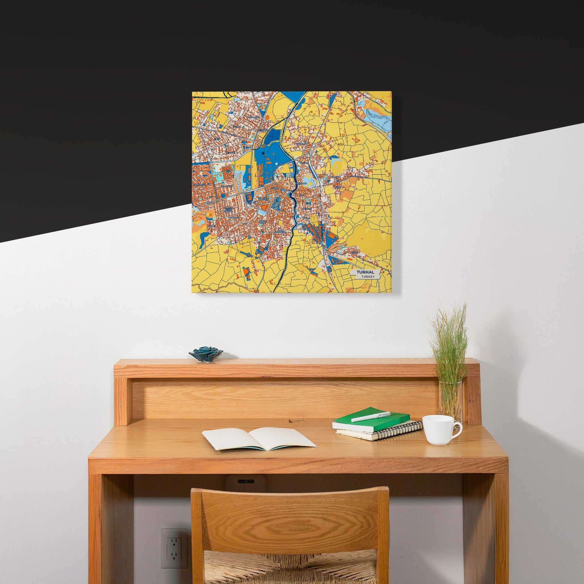 Turhal Turkey Colorful City Map Canvas Print Scene