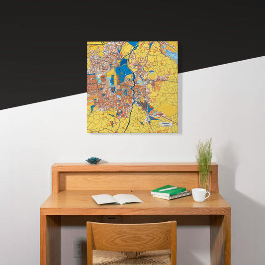 Turhal Turkey Colorful City Map Canvas Print Scene